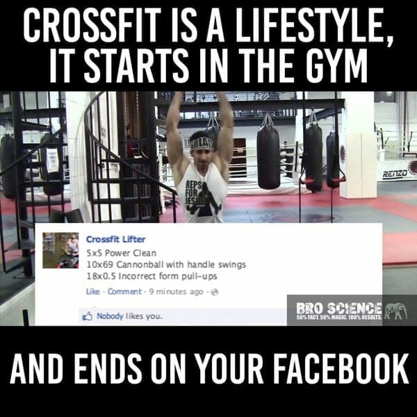 Crossfit funny meme about lifestyle by BroScience