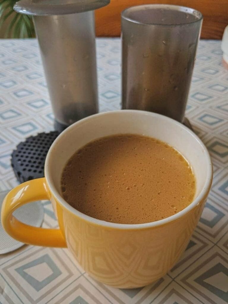 bulletproof butter coffee and aeropress for keto morning drink