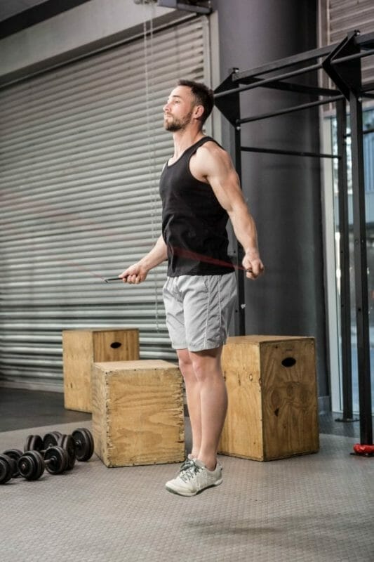 using a skipping rope in a CrossFit Box